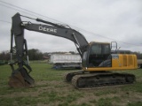 JD 210G LC EXCAVATOR, DSL ENGINE, PROGRESSIVE LINK HYDRAULIC THUMB, 32