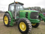 JD 7230, MFWD, CAB, POWER QUAD TRANSMISSION, LEFT HAND REVERSER, 3 REMOTES; 8131 HOURS, SN:1L07230XA