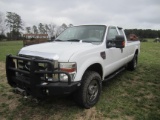2009 FORD F250, POWER STROKE DSL, 4X4, LONG BED, AUTO TRANSMISSION, EXTENDED CAB, GOOSENECK HITCH; 2