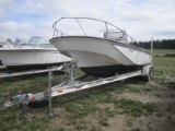 BOSTON WHALER BOAT, 22' WITH ALUMINUM TRAILER