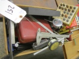 BOX OF MISC GAUGES & TOOLS