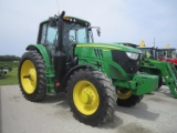 JD 6155M TRACTOR, CAB, MFWD, LEFT HAND REVERSER, POWER QUAD TRANSMISSION WITH E-RANGE, 3 SETS REMOTE