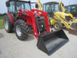 MF 4707 TRACTOR, CAB, MFWD, SELLS WITH LOADER, DUAL REMOTES, 350 HOURS, LIKE NEW