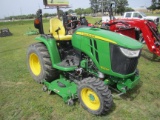 JD 3033R TRACTOR, DIESEL, MFWD, SELLS WITH 72” BELLY MOWER, HYDRAULIC TRANSMISSION, LOADER READY, 26
