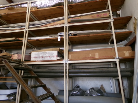 CONTENTS OF SHELVES, VINYL SIDING