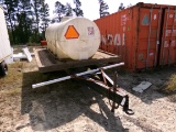 12' X 8' TRAILER W/1000GAL POLY TANK, SINGLE AXLE, DUAL WHEEL, PINTOL HITCH