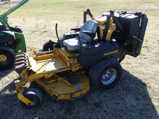 HUSTLER COMMERCIAL ZERO TURN MOWER, 60” DECK WITH BAGGER, 1836 HRS