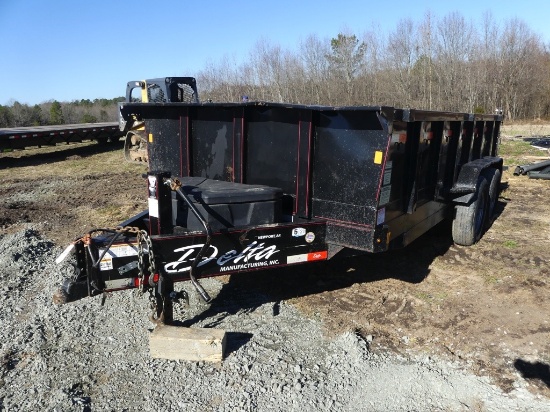 2019 DELTA 14’ DUMP TRAILER, 2 5/16” BALL, TANDEM AXLE, ELECTRIC BRAKES