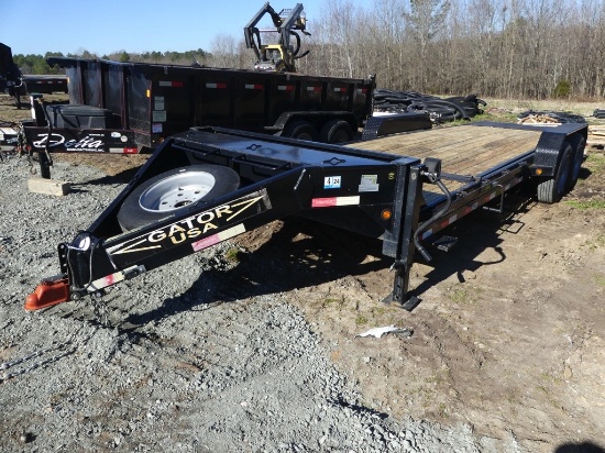 2017 GATOR 24’ X 82” TILT TOP TRAILER, 2 5/16” BALL, TANDEM AXLE, ELECTRIC BRAKES