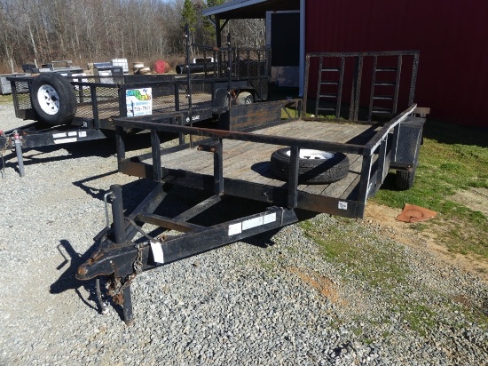 2011 HOLMES 20’ X 82” UTILITY TRAILER, 2 5/16” BALL, TANDEM AXLE, 17” STEEL SIDES, STEEL RAMPS