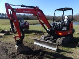 KUBOTA KX040 MINI EXCAVATOR, DSL, CAB, RUBBER TRACKS, HYDRAULIC THUMB, HYDRAULIC ANGLE BLADE, HYDRAU