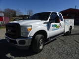 2011 FORD F-250 EXTENDED CAB, 4 X 4, GAS ENGINE, AUTO TRANS, 8’ SERVICE BODY, 219,100 MILES