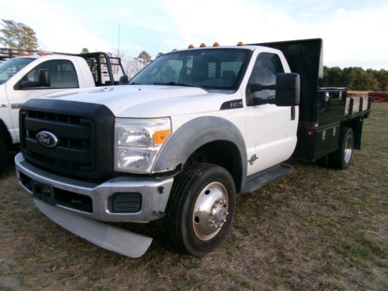 2011 FORD F450, DIESEL ENGINE, 12' STEEL BED, 177,810 MILES