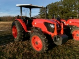 KUBOTA M7060 MFWD, CANOPY, DSL, LEFT HAND REVERSER, SINGLE REMOTE, 266 HRS, SN: 93977