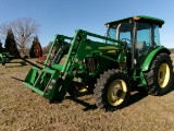 JD 5625 DSL, CAB, MFWD, DUAL REMOTES, LEFT HAND REVERSER, SELLS WITH JD 542 SELF LEVELING LOADER, 57