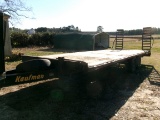 2002 KAUFMAN 24’ TRAILER, 4’ ADJUSTABLE STEEL DOVE RAMPS, TANDEM AXLES, PINTLE HITCH