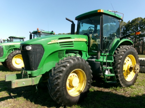 JD 7820 DSL, CAB, POWER QUAD TRANS WITH LEFT HAND REVERSER, MFWD, DUALS, 3 REMOTES, 11,608 HRS, SN:0