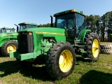 JD 8200 DSL, CAB, POWERSHIFT TRANS, MFWD, DUALS, 5 REMOTES, QUICK HITCH, 13,145 HRS, SN: 001829