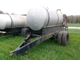 1000 GAL ALUMINUM NURSE TANKS WITH PUMPS, DUAL AXLE