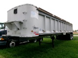 1992 TRAILSTAR 38’ ALUMINUM FRAMELESS DUMP TRAILER, ROLLOVER COVER
