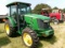 JD 5100E CAB DIESEL, MFWD, 3 REMOTES, LEFT HAND REVERSER, LOADER READY, 7702 HOURS, NEW RUBBER, SN: 