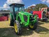 JD 5100E CAB, DIESEL, MFWD, 3 REMOTES, LEFT HAND REVERSER, LOADER READY, NEW RUBBER, SN: 404209