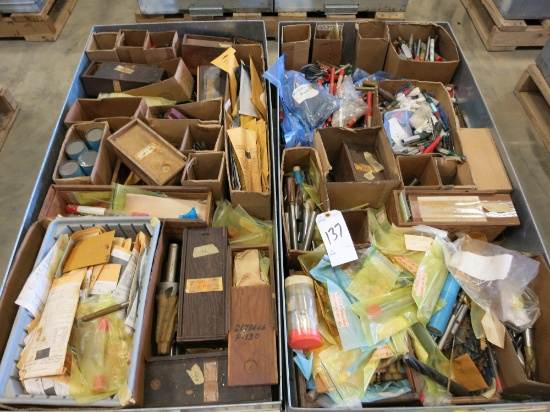 PALLET OF CNC TOOLING BITS, CARBIDE BITS AND TOOLING GAUGES