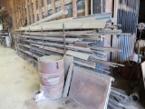 STEEL SHELF AND ALL ANGLE IRONS AND CONTENTS