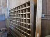 WOODEN BOLT BIN AND CONTENTS