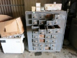 WOODEN TOOL CHEST - BITS, TORCH HEADS, MILLING MACHINE PARTS