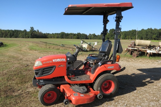 KUBOTA BX2670 4WD, DSL, 60" MOWER DECK, CANOPY, 3 PT HITCH, EXTERNAL LIGHT PKG, 516 HRS, SN:22400