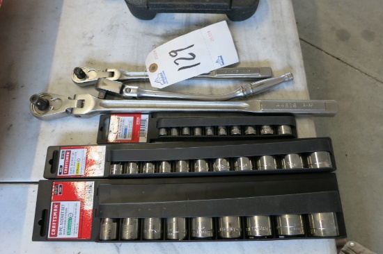 3 CRAFTSMAN SOCKET SET AND 3 RATCHETS