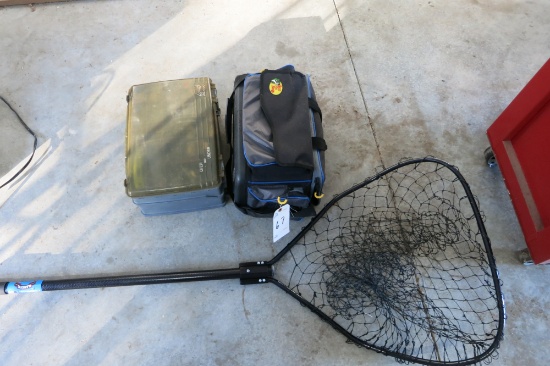 TACKLE BOXES AND NET