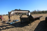 2004 PJ 28' GOOSENECK TRAILER, PULLOUT STEEL RAMPS