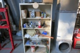 STEEL SHELF AND CONTENTS