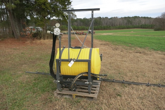 REDDICK 110 GAL SPRAYER, 16' BOOMS, 3 PT (LIKE NEW)