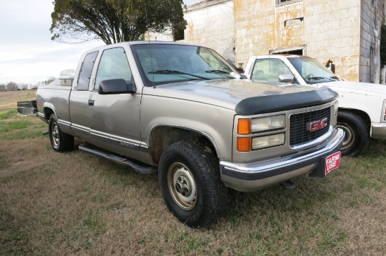 1998 GMC 4X4 EXT CAB, 350 GAS ENG, AUTO TRANS, 259,318 MILES