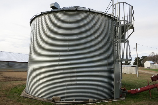 BROCK 6000 BU GRAIN BIN, SWEEP, FAN