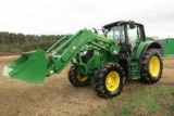 JD 6120M MFWD, DSL, CAB, POWERQUAD TRANS, LH REVERSER, 3 REMOTES SELLS W/ JD 620R LOADER W/ AUXILLAR