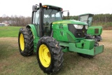 JD 6115M MFWD, DSL, CAB, POWERQUAD TRANS, LH REVERSER, DUAL REMOTES, 3424 HRS, SN:838565