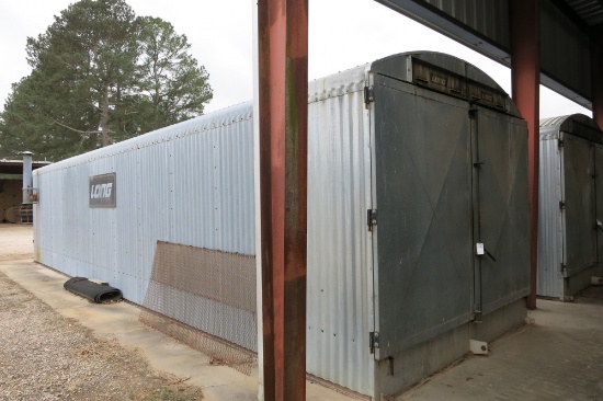 LONG 10-BOX ALL METAL BARN, SINGLE PHASE, LP GAS, CURECO CONTROLS, EVANS HEAT EXCHANGER