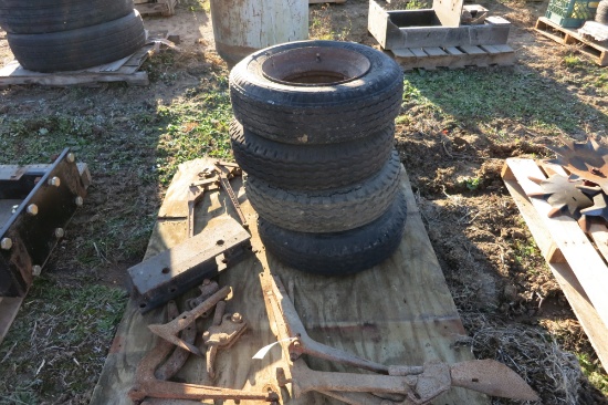 PITTSBURG CULTIVATOR ARMS, CHAIN BINDER, WEIGHT BRACKET, & TIRES