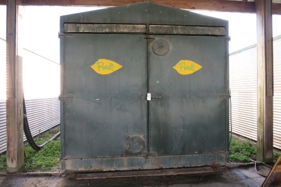 POWELL 9 BOX BARN, WOOD FRAME, 3 PHASE, WHITFIELD HEAT EXCHANGERS, BOUGHT NEW, GOOD BOXES, CALL BENN
