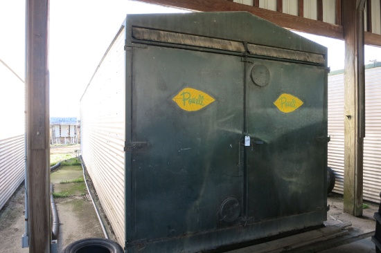 POWELL 9 BOX BARN, WOOD FRAME, 3 PHASE, WHITFIELD HEAT EXCHANGERS, BOUGHT NEW, GOOD BOXES, CALL BENN