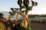 GREAT PLAINS 8-ROW HI-RESIDUE PLOW, MOUNTED ON STRICKLAND BROTHERS VERTICAL FOLD TOOL BAR, 40