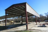 BUTLER 60' X 24' X 18' TALL STEEL SHELTER, OPEN ENDS & WALLS, 6' SHEETED FROM THE TOP, 15' EXTENSION