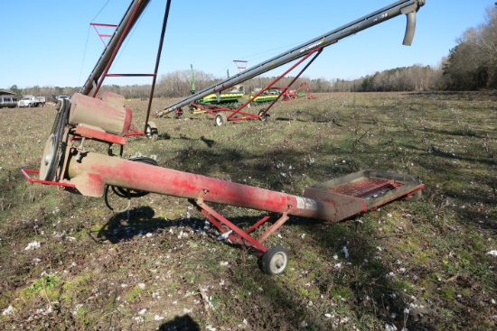 9' 8" HOPPER BOTTOM UNLOADING AUGER, 220V, 10HP