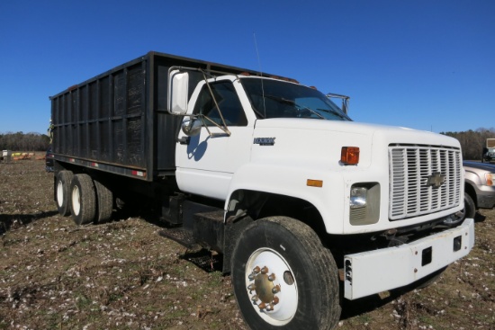 1995 CHEVROLET KODIAK 10-WHEELER, CAT 3116 DSL ENGINE, 8-SPD TRANS, 20' TWIN CYLINDER DUMP, 117,500