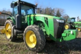 JD 8235R, MFWD, CAB, DSL, DUALS, POWERSHIFT TRANS, 4 REMOTES, PLANTER VALVE, WEIGHTS, 6446 HRS, SN:0
