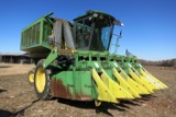 JD 9965 4 ROW COTTON PICKER, DUALS, MUD HOG, SN:0008593, 4315 ENG HRS, 3544 PICKING HRS
